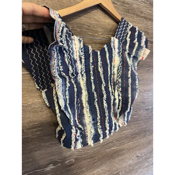 Koch Cecelia S Cropped Top See Flutter sleeve spring summer cute tank Designer - Picture 4 of 8